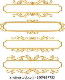Vector set decorative ornament frame