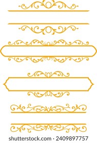 Vector set decorative ornament frame