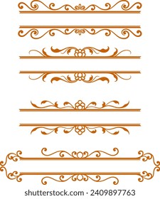 Vector set decorative ornament frame