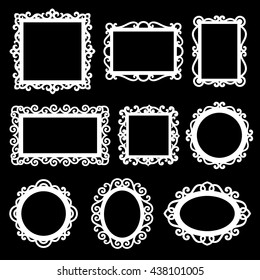 Vector set of decorative ornamental frames. 