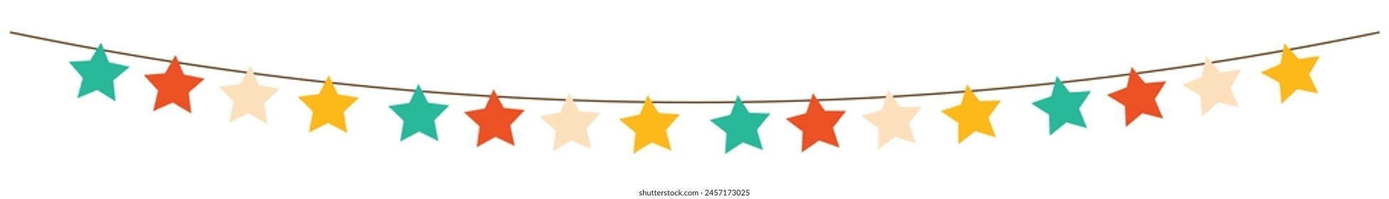 Vector set of decorative party pennants with different sizes and lengths. Celebrate flags. Rainbow garland. Birthday decoration. Hanging colored flags.