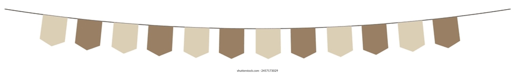 Vector set of decorative party pennants with different sizes and lengths. Celebrate flags. Rainbow garland. Birthday decoration. Hanging colored flags.