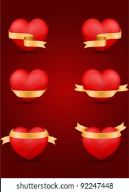 vector set of decorative Saint Valentine's hearts