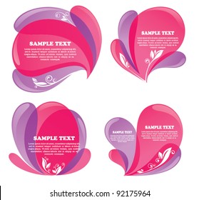 vector set of decorative speech bubbles and frames