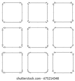 vector set of decorative vintage calligraphic frame