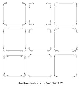 vector set of decorative vintage frame