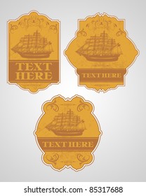 vector set: decorative vintage framed labels