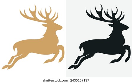 
the vector from set of the deer illustration