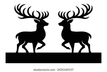 
the vector from set of the deer illustration