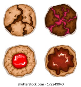 Vector set of delicious cookies