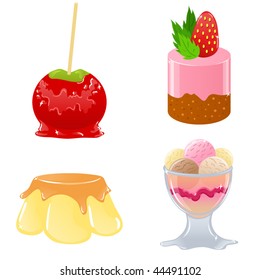 Vector set of delicious desserts