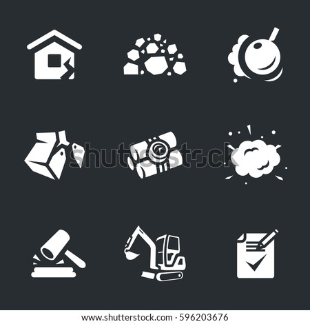 Vector Set of Demolition Icons.