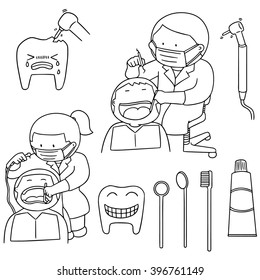 vector set of dentist