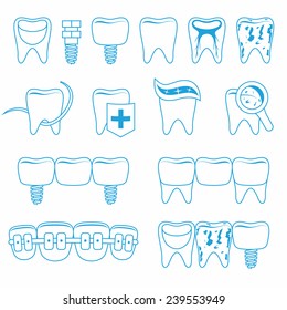 Vector set of dentist icons