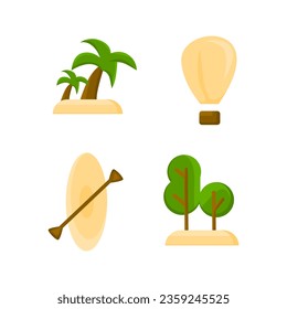 Vector set design of beach holiday symbols