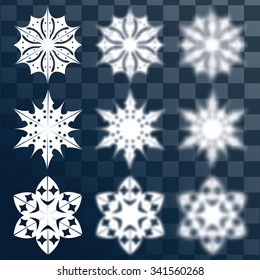 Vector set for design. Christmas balls . Blurred elements. Winter theme.Decorations for Christmas and New Year