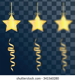 Vector set for design. Christmas stars . Blurred elements. Winter theme.Decorations for Christmas and New Year
