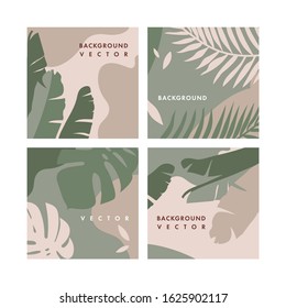 Vector set design colorful jungle templates backgrounds - social media story wallpapers. Can be used like banners, posters, cover design templates
