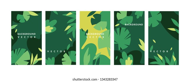 Vector set design colorful templates backgrounds - social media story wallpapers. Can be used like banners, posters, cover design templates