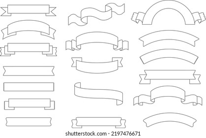 Vector set design of decorative ribbon tags