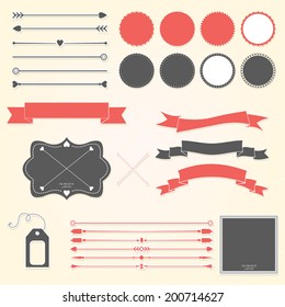 Vector set of design elements