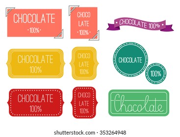 Vector set of design elements for chocolate packaging
