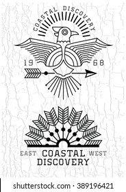 Vector set of design elements, eagle logo.
