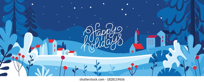 Vector set of design elements - Happy New year and Merry Christmas hand-lettering phrases for greeting cards, banners and prints - Shutterstock ID 1828119656