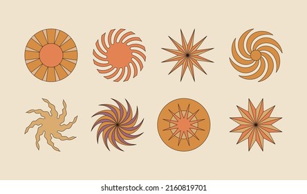 Vector set of design elements and illustrations in simple flat style - abstract forms and shapes with copy space for text - logo design templates, badges and stickers for posters, prints, banners