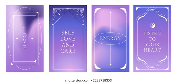 Vector set design elements   illustrations in simple minimalist linear style    self care   love motivational quotes  prints   posters in y2k style  abstract posters   backgrounds vertical s
