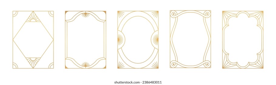 Vector set of design elements and illustrations in simple linear style - boho arch logo design elements and frames for social media stories and posts
