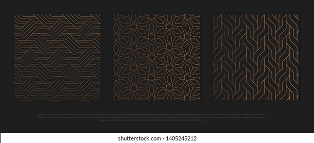 Vector set of design elements, labels and frames for packaging for luxury products in trendy linear style. - Shutterstock ID 1405245212
