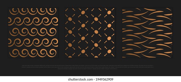 Vector set of design elements, labels and frames for packaging for luxury products in trendy linear style.