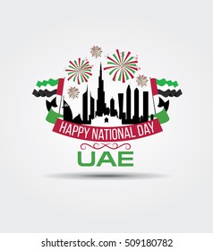 vector set of design elements labels badges on the theme of independence Day of the United Arab Emirates. happy national day