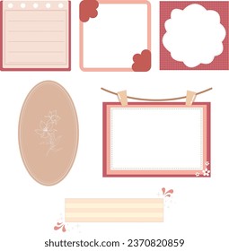 Vector Set of Design elements for Notebook Diary Stickers. Planner Stickers	