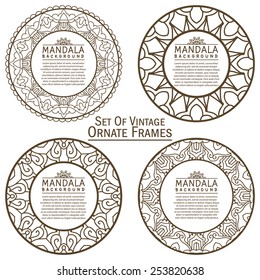 Vector Set Of Design Elements: Ornate Circle Frames