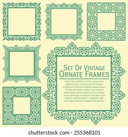 Vector set of design elements: Ornate Square Frames