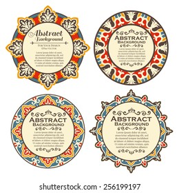 Vector set of design elements: Ornate Circle Frames