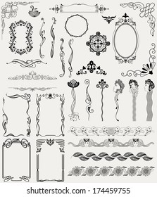 vector set design elements and page decoration.