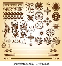Vector set: design elements and page decoration