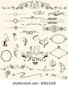 vector set design elements and page decoration.