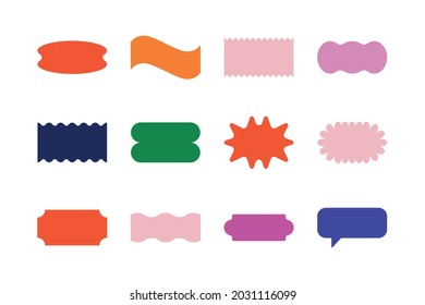 Vector set of design elements, patches and stickers with copy space for text - abstract background elements for branding, packaging, prints and social media posts

 svg