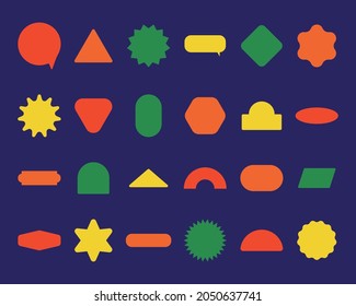 Vector set of design elements, patches and stickers with copy space for text - abstract background elements for website, presentation, icon, or symbol