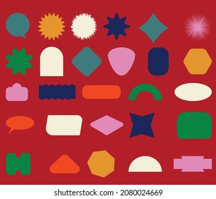 Vector set of design elements, patches and stickers with copy space for text - abstract background elements