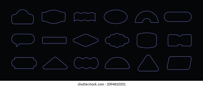 Vector set of design elements, patches and stickers with copy space for text - abstract background elements for branding, packaging, prints and social media posts

