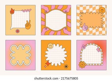 Vector set of design elements, patches and stickers with copy space for text - abstract background elements for branding, packaging, prints and social media posts