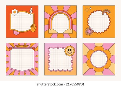 Vector set of design elements, patches and stickers with copy space for text - abstract background elements for branding, packaging, prints and social media posts - Shutterstock ID 2178559901