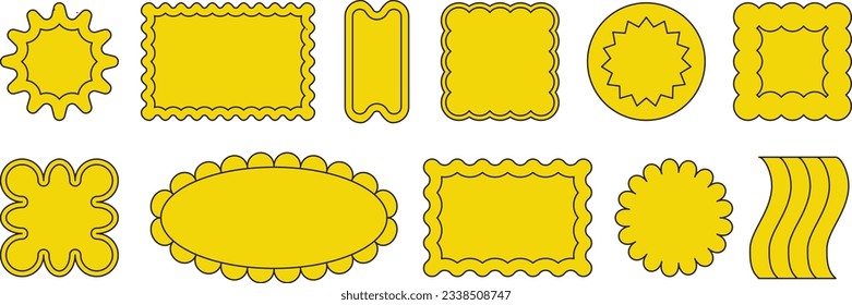 Vector set of design elements, patches and stickers with copy space for text - abstract background elements for branding, packaging, prints and social media posts