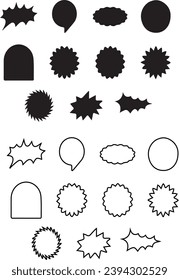 Vector set of design elements, patches and stickers with copy space for text - abstract background elements 