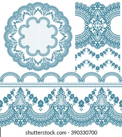Vector set of design elements: seamless texture, borders, frames.vector includes pattern brushes for Illustrator.